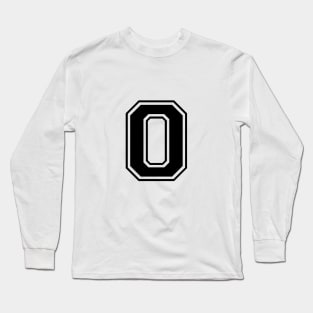 Initial Letter O - Varsity Style Design - Black text Long Sleeve T-Shirt